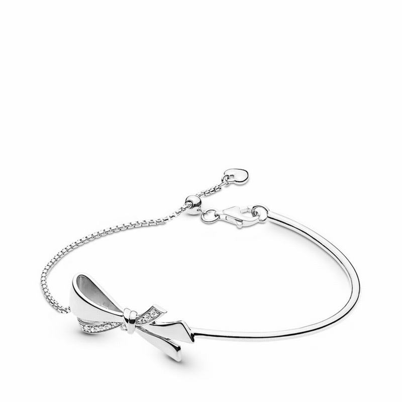 Pandora Australia Sparkling Bow Slider Bracelet - Sterling Silver | FNVSZC987